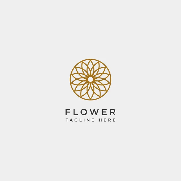 Квіткова квіткова лінія краси преміум простий логотип шаблон — стоковий вектор