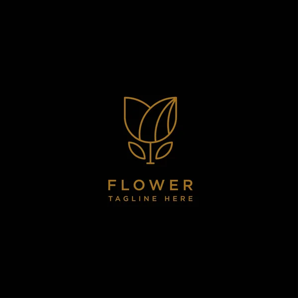 Квіткова квіткова лінія краси преміум простий логотип шаблон — стоковий вектор