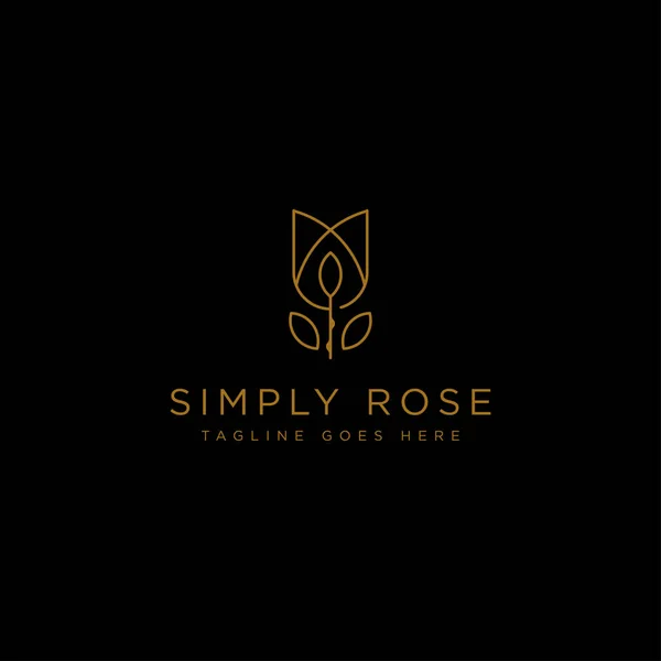 Flower floral line beauty premium simple logo template — Stock Vector