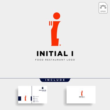 ilk i gıda ekipmanları basit logo şablon vektör simgesi soyut