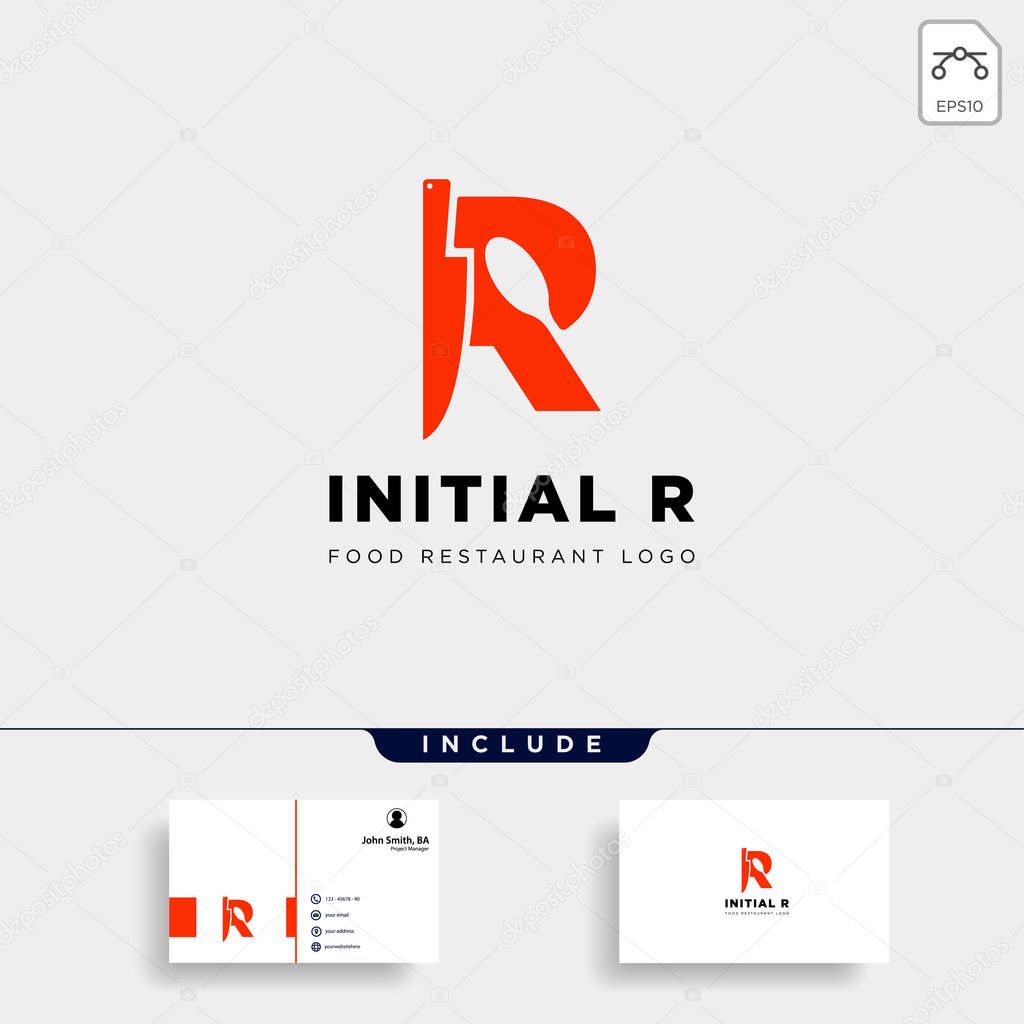 initial r food equipment simple logo template vector icon abstract