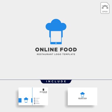 cep telefonu şef restoran teknolojisi basit düz logo tasarımı