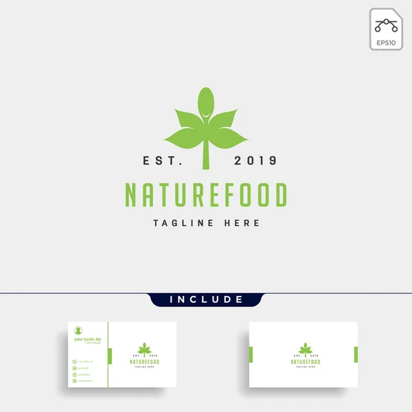 Alimentación saludable naturaleza simple logotipo plano diseño vector ilustración — Vector de stock