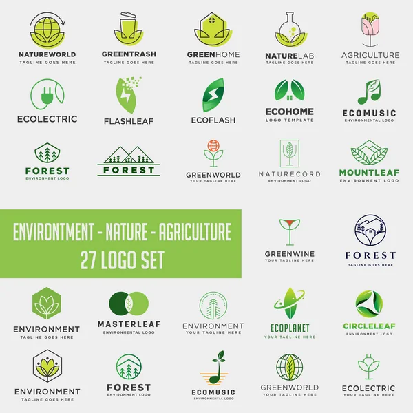 Logo environment agriculture logo, icon element collection logo descargar — Vector de stock