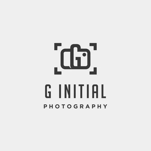 G αρχική φωτογραφία πρότυπο λογότυπο διανυσματικό σχεδιασμό — Διανυσματικό Αρχείο