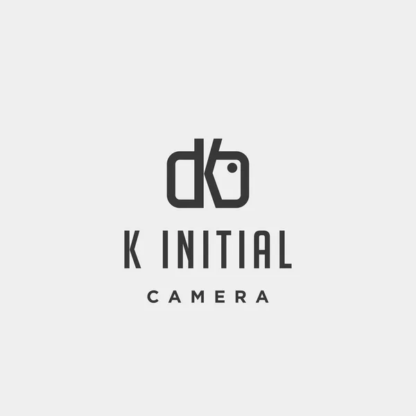 K 初始摄影徽标模板矢量设计 — 图库矢量图片