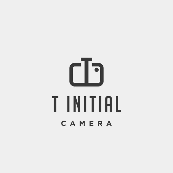 t initial photography logo template vector design