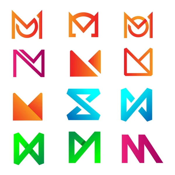 Initial letter m logo design for business accounting vector illustration — Stock Vector