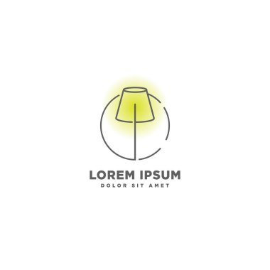 çizgi tarzı vektör illüstrasyon ile iç ışık logo tasarımı