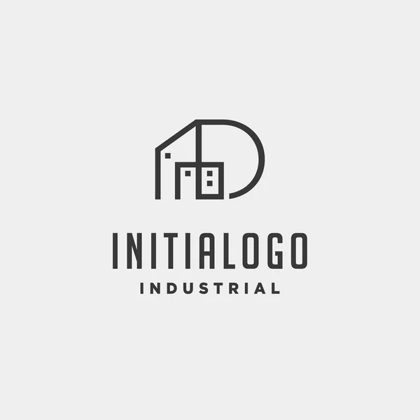 ilk harf d gayrimenkul logosu tasarım vektör illüstrasyon