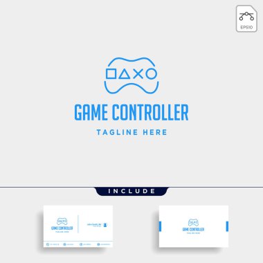 oyun denetleyicisi basit logo hattı şablon vektör simgesi öğesi