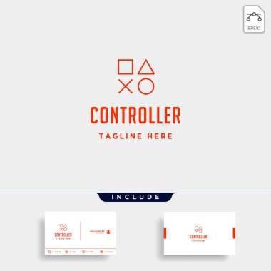 oyun denetleyicisi basit logo hattı şablon vektör simgesi öğesi