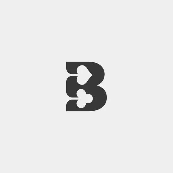 Lettre b poker logo conception modèle vectoriel illustration icône élément — Image vectorielle