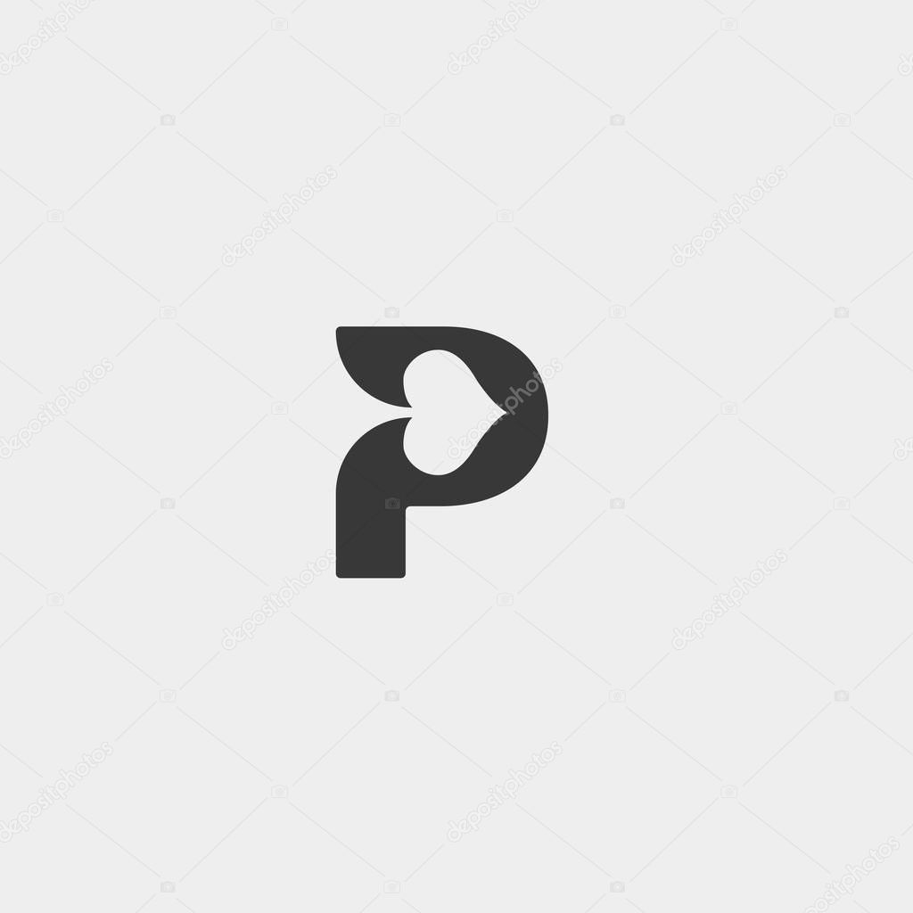 Letter p poker logo design template vector illustration icon element - vector