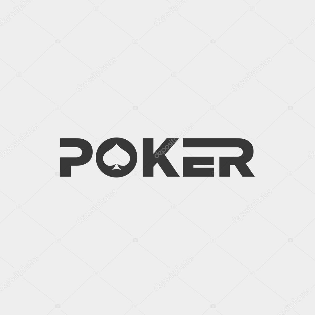 Poker logo design template typography vector illustration icon element - vector