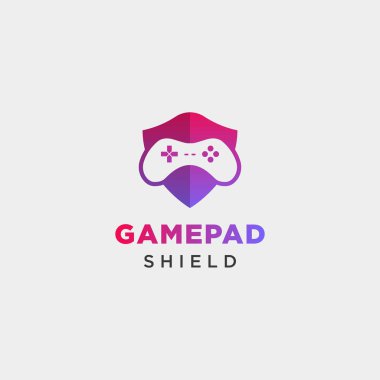 oyun kalkanı logo tasarım şablonvektör illüstrasyon simgesi öğesi