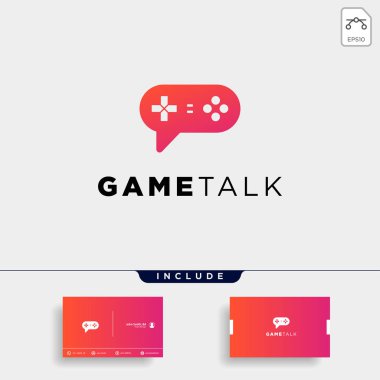 oyun konuşma logo tasarım şablonu vektör illüstrasyon simgesi öğesi