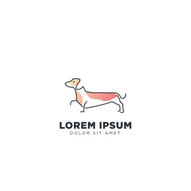 Köpek Logo Hattı tasarım kavramı vektör simgesi öğesi izole