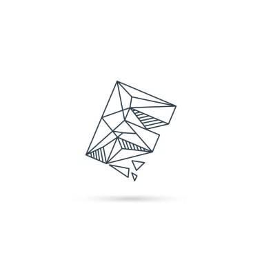 gemstone harf f logo tasarım simgesi şablon vektör elemanı izole