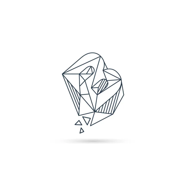Edelstein Buchstabe b Logo Design Ikone Vorlage Vektorelement isoliert — Stockvektor