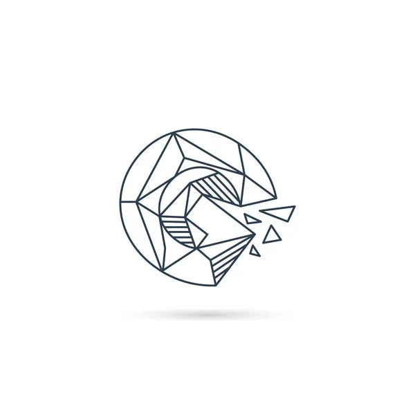 Edelstein Buchstabe g Logo Design Ikone Vorlage Vektorelement isoliert — Stockvektor