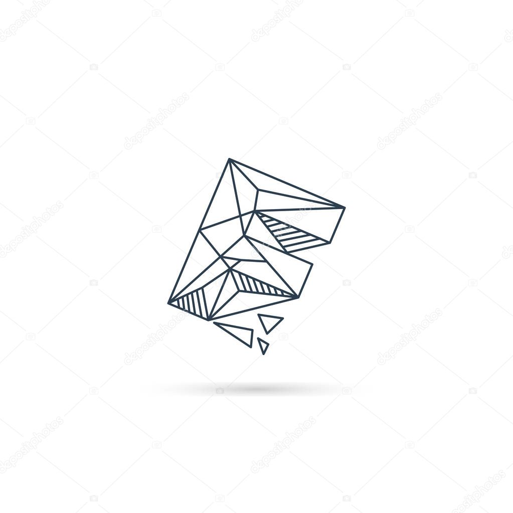 Gemstone letter f logo design icon template vector element isolated - vector