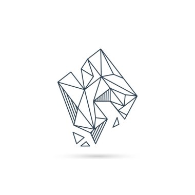 gemstone harf h logo tasarım simgesi şablon vektör elemanı izole