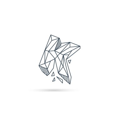 gemstone harf k logo tasarım simgesi şablon vektör elemanı izole