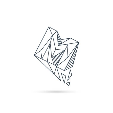 gemstone harf m logo tasarım simgesi şablon vektör elemanı izole