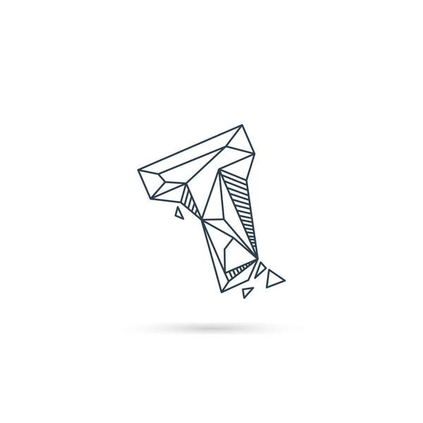 Edelstein Buchstabe t Logo Design Ikone Vorlage Vektorelement isoliert — Stockvektor