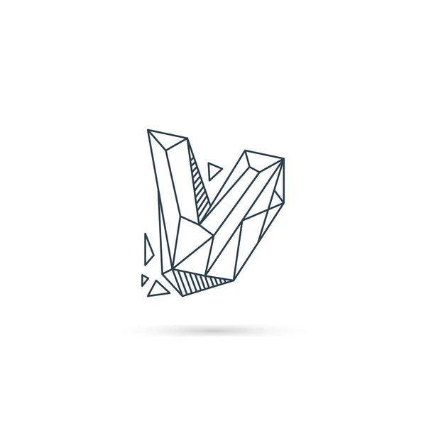 Gemstone letra v logotipo design ícone modelo vetor elemento isolado — Vetor de Stock