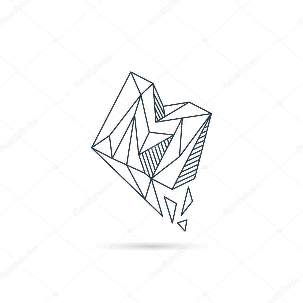Gemstone letter m logo design icon template vector element isolated - vector