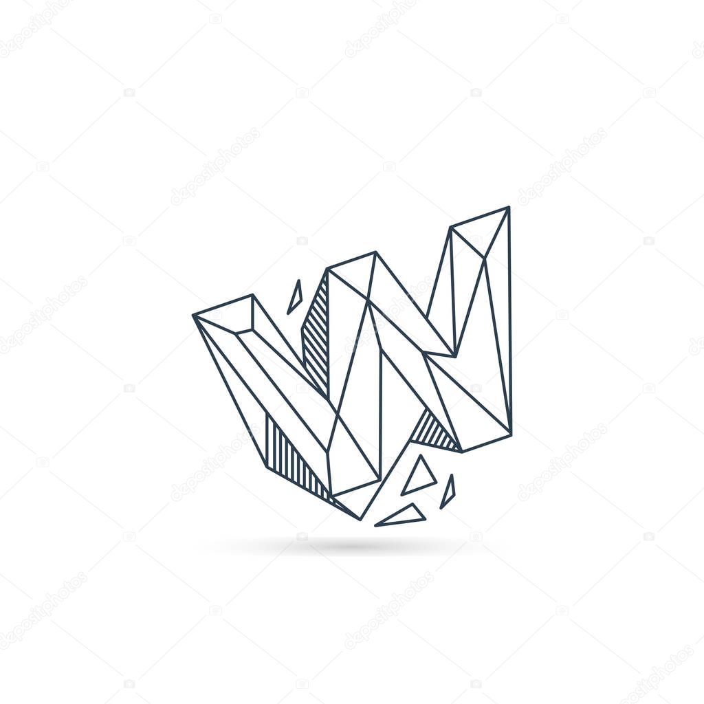 Gemstone letter w logo design icon template vector element isolated - vector