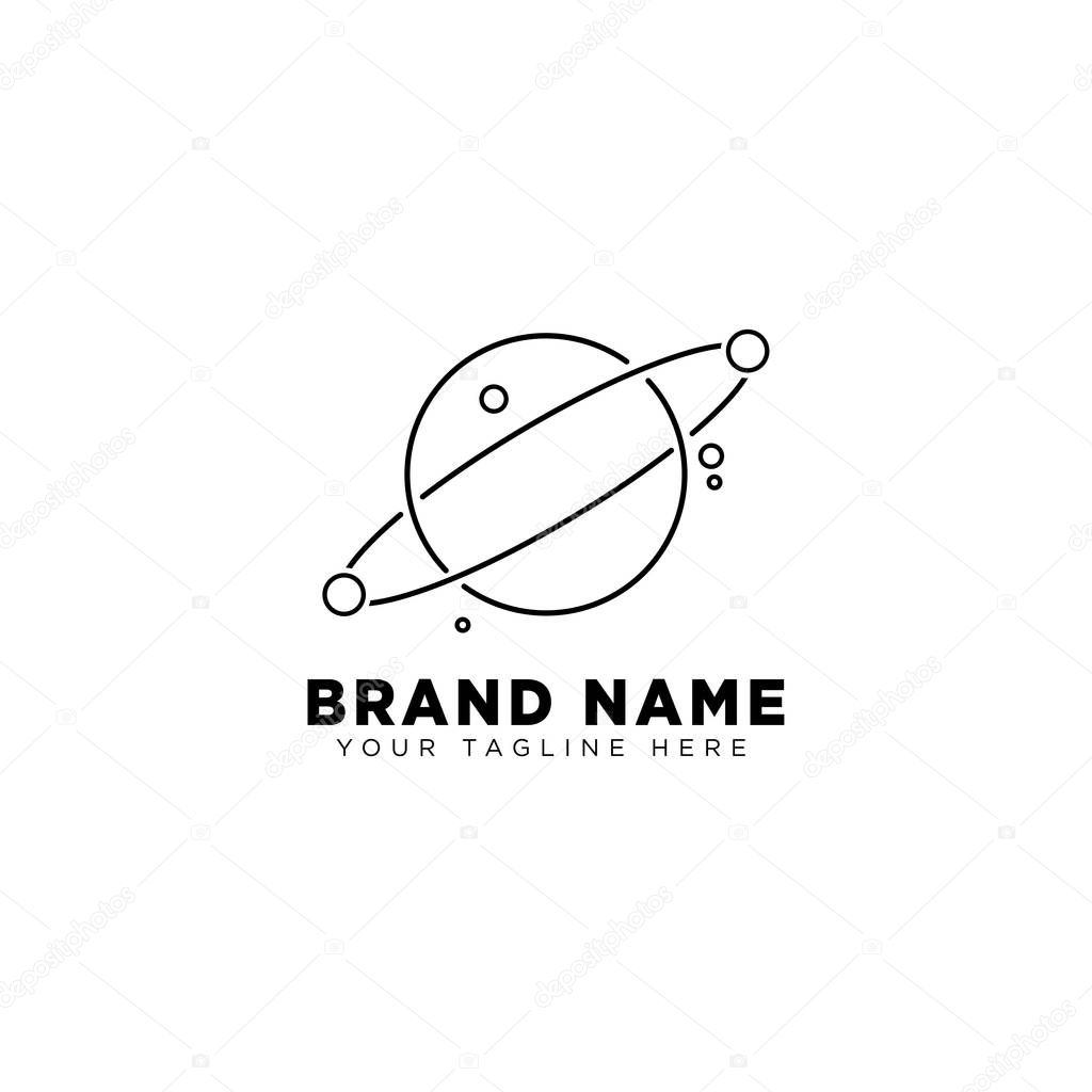 galaxy planet logo template vector design illustration