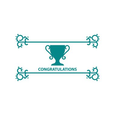 kupa ödülü kazanan simge vektör illüstrasyon şablonu