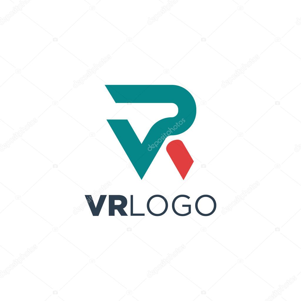Vr logo icon design vector illustration element isolated - vector