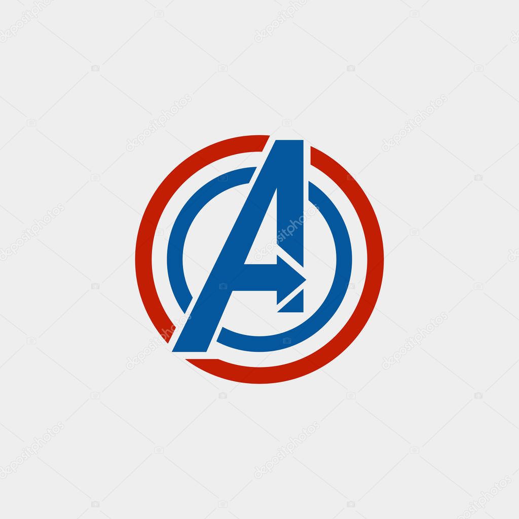 Avengers Logo isolated vector icon, symbol avengers end game