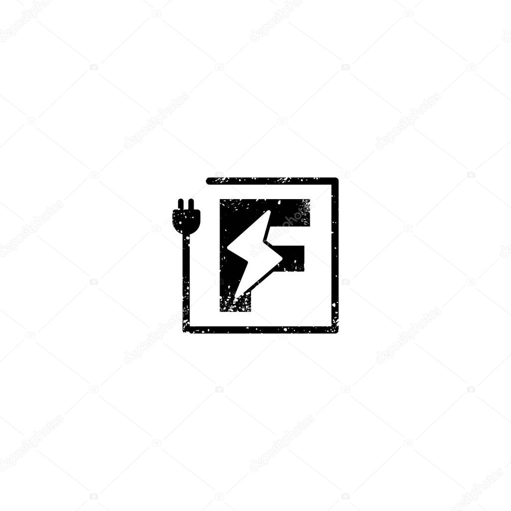 Flash logo initial f symbol electrical vector icon element isolated - vector