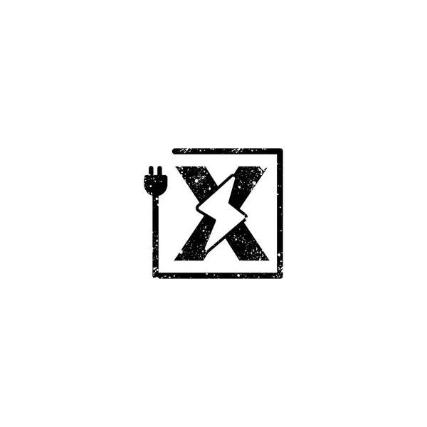 Logotipo flash inicial x símbolo vetor elétrico elemento ícone isolado —  Vetores de Stock