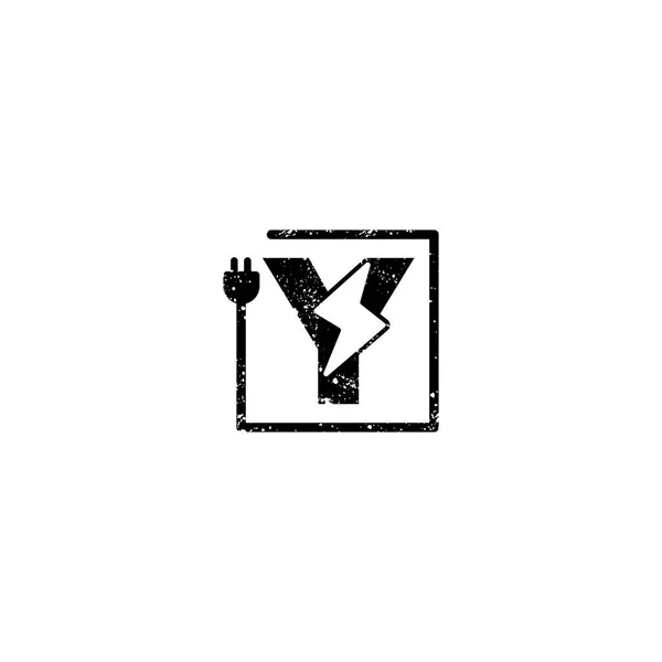 Logotipo flash inicial y símbolo vetor elétrico elemento ícone isolado — Vetor de Stock