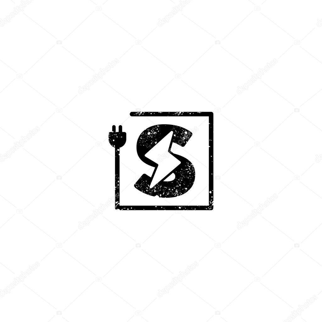 Flash logo initial s symbol electrical vector icon element isolated - vector