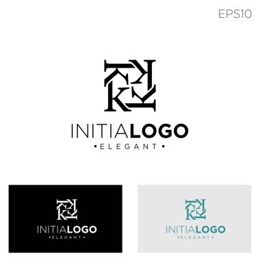 monogram ilk k, kk, k logo şablonu siyah renk vektör illüstrasyon