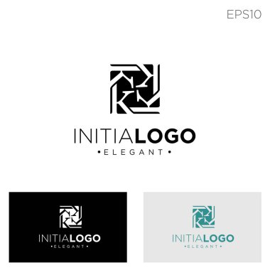 monogram ilk k, kk, k logo şablonu siyah renk vektör illüstrasyon
