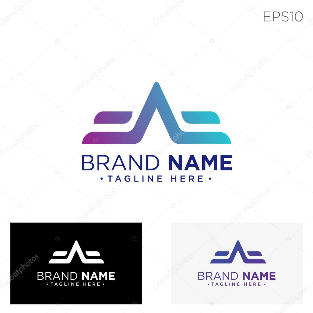 Monogram initial ae, ae logo template black color vector illustration - vector