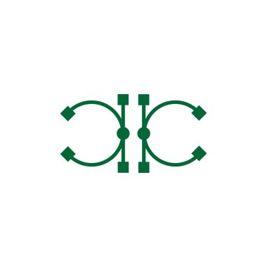 ilk C bağlantı logosu simgesi simgesi vektör illüstrasyon