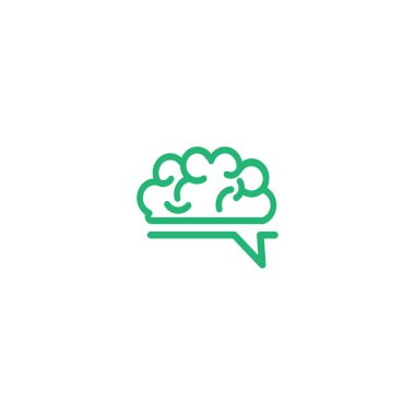 beyin konuşma fikir logosu şablon vektör illüstrasyon simgesi elemanı