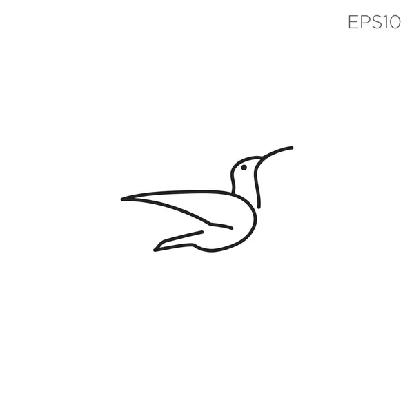Humming oiseau logo ligne nature vecteur icône illustration élément — Image vectorielle