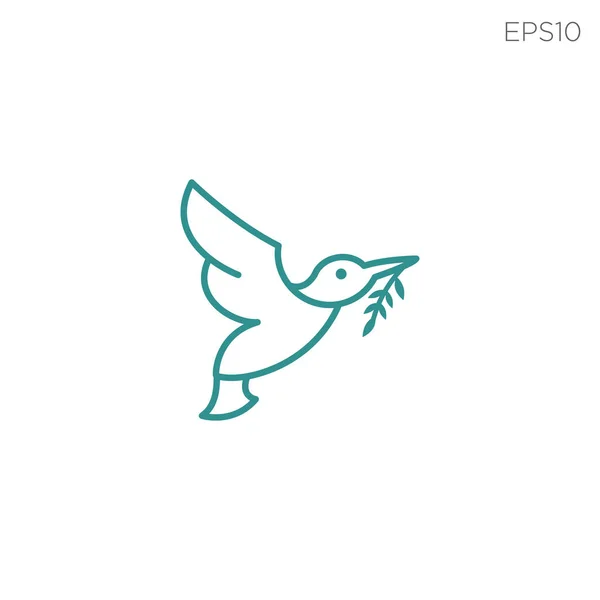 Kolibri Vogel Logo Linie Natur Vektor Symbol Abbildung Element — Stockvektor
