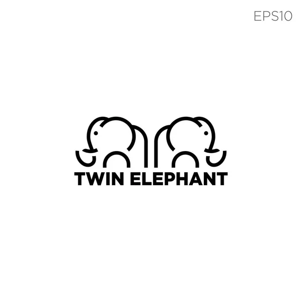 Elephant logo ine icon or symbol vector illustration — Stock Vector