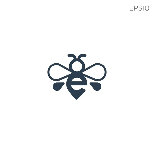 Inicial e icono del logotipo de la abeja vector elemento de ilustración aislado — Vector de stock